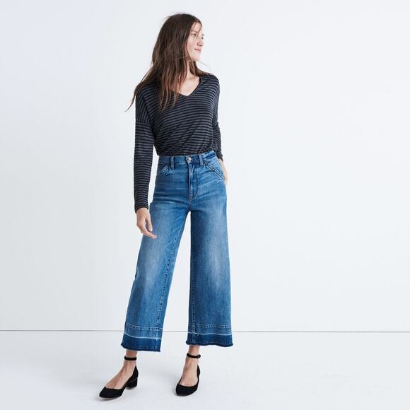 Madewell Denim - NEW! Madewell Wide Leg Drop Hem Crop Jeans SIZE-25